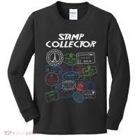 Passport Stamp Collector Wanderer And Adventurer Kids Long Sleeve Shirt thumb 0