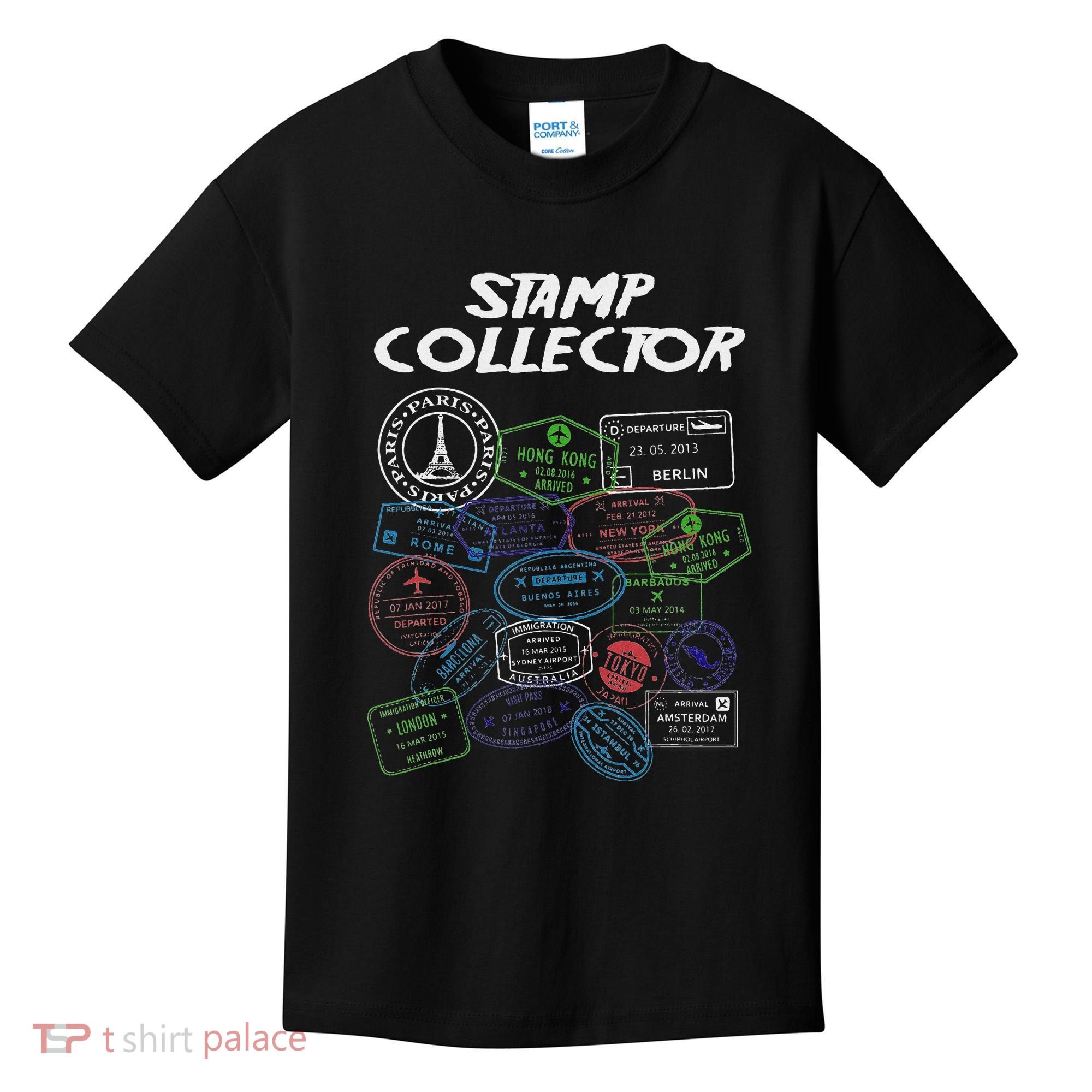 Passport Stamp Collector Wanderer And Adventurer Kids T-Shirt