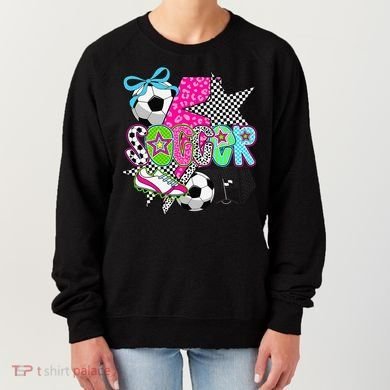 Preppy Soccer Coquette Checkered Star Mama Women's Sweatshirt