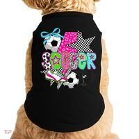 Preppy Soccer Coquette Checkered Star Mama Doggie Tank thumb 0