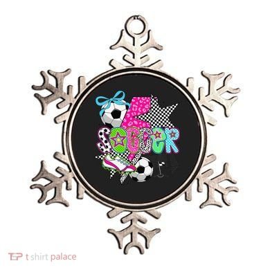 Preppy Soccer Coquette Checkered Star Mama Ornament