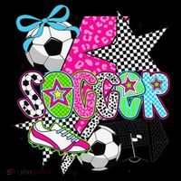 Preppy Soccer Coquette Checkered Star Mama Ornament thumb 1