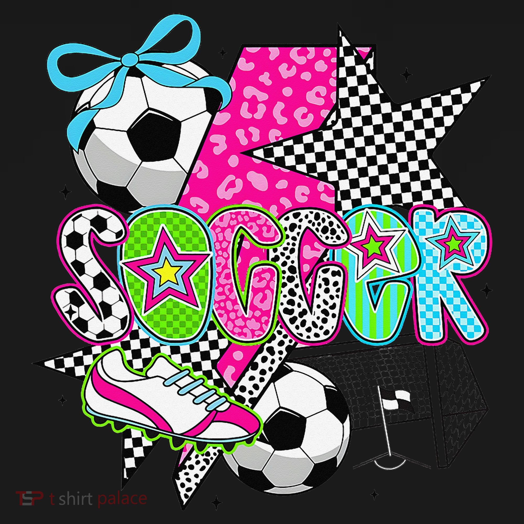 Preppy Soccer Coquette Checkered Star Mama Sustainable Knit Beanie