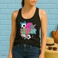 Preppy Soccer Coquette Checkered Star Mama Women's Tank Top thumb 2
