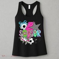 Preppy Soccer Coquette Checkered Star Mama Women's Tank Top thumb 3
