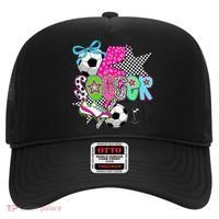 Preppy Soccer Coquette Checkered Star Mama Hat thumb 0