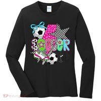 Preppy Soccer Coquette Checkered Star Mama Women's Long Sleeve Shirt thumb 0