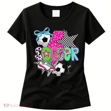 Preppy Soccer Coquette Checkered Star Mama Women's T-Shirt