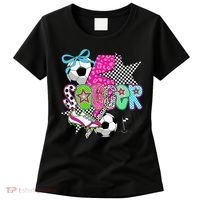 Preppy Soccer Coquette Checkered Star Mama Women's T-Shirt thumb 0