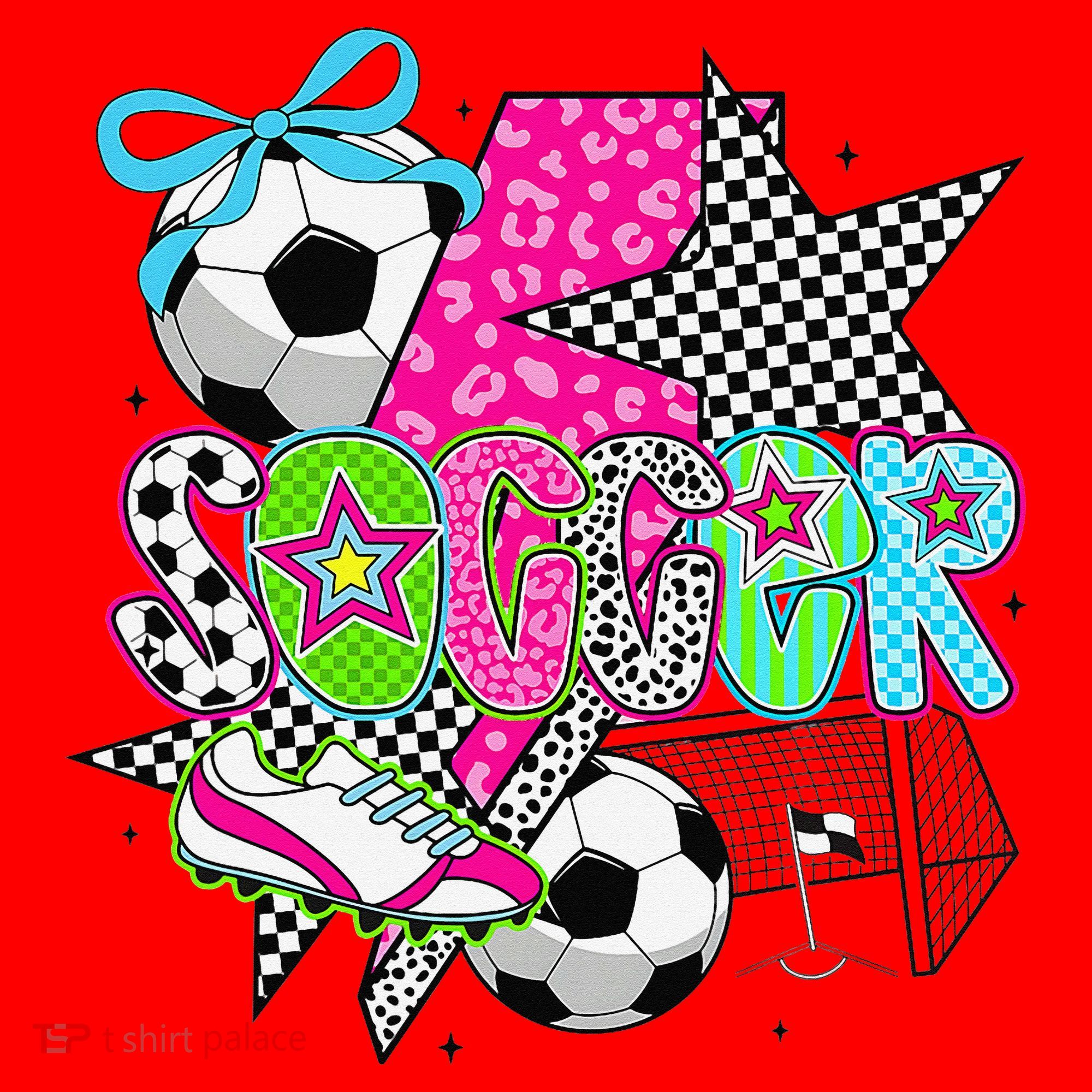 Preppy Soccer Coquette Checkered Star Mama Santa Hat