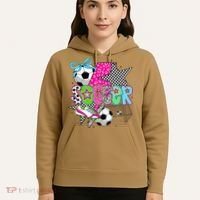 Preppy Soccer Coquette Checkered Star Mama Hoodie thumb 5