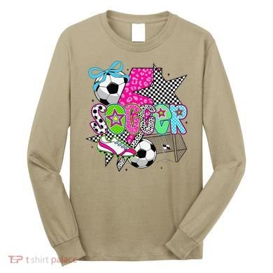 Preppy Soccer Coquette Checkered Star Mama Long Sleeve Shirt