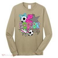 Preppy Soccer Coquette Checkered Star Mama Long Sleeve Shirt thumb 0