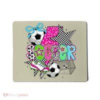 Preppy Soccer Coquette Checkered Star Mama Mousepad thumb 0
