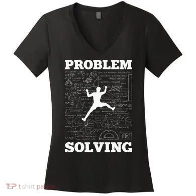 Problem Solving Climber Rock Climbing Bouldering Pun Funny Women's V-Neck T-Shirt