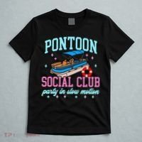 Pontoon Social Club Party In Slow Motion Pontoon Boat T-Shirt thumb 5