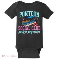 Pontoon Social Club Party In Slow Motion Pontoon Boat Baby Bodysuit thumb 0