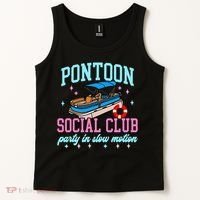 Pontoon Social Club Party In Slow Motion Pontoon Boat Tank Top thumb 2
