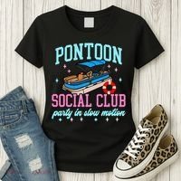 Pontoon Social Club Party In Slow Motion Pontoon Boat Women's T-Shirt thumb 3