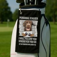 Personal Stalker Chocolate Labrador Lab Golf Towel thumb 2