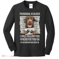 Personal Stalker Chocolate Labrador Lab Kids Long Sleeve Shirt thumb 0