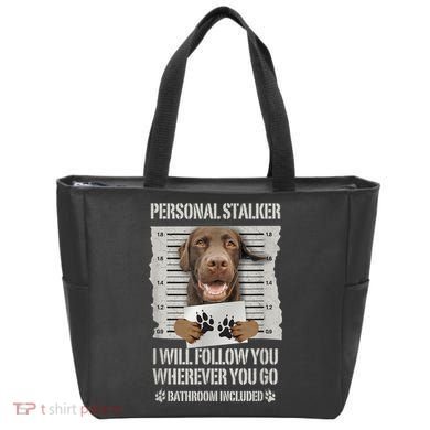 Personal Stalker Chocolate Labrador Lab Tote Bag