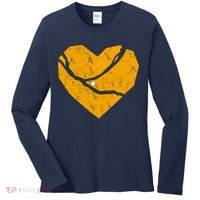 Pittsburgh Steel City Broken Heart Women's Long Sleeve Shirt thumb 0