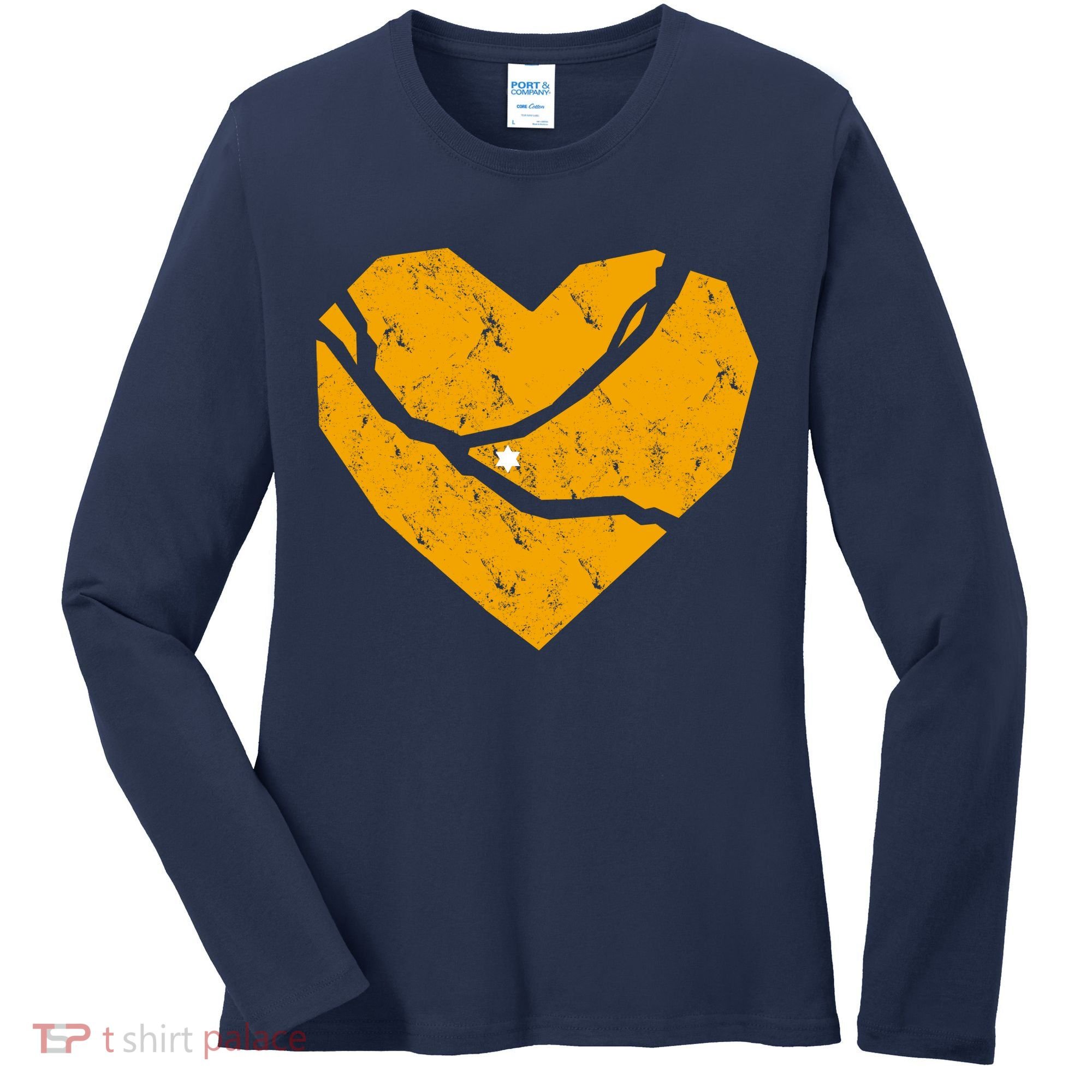 Pittsburgh Steel City Broken Heart Women's Long Sleeve Shirt