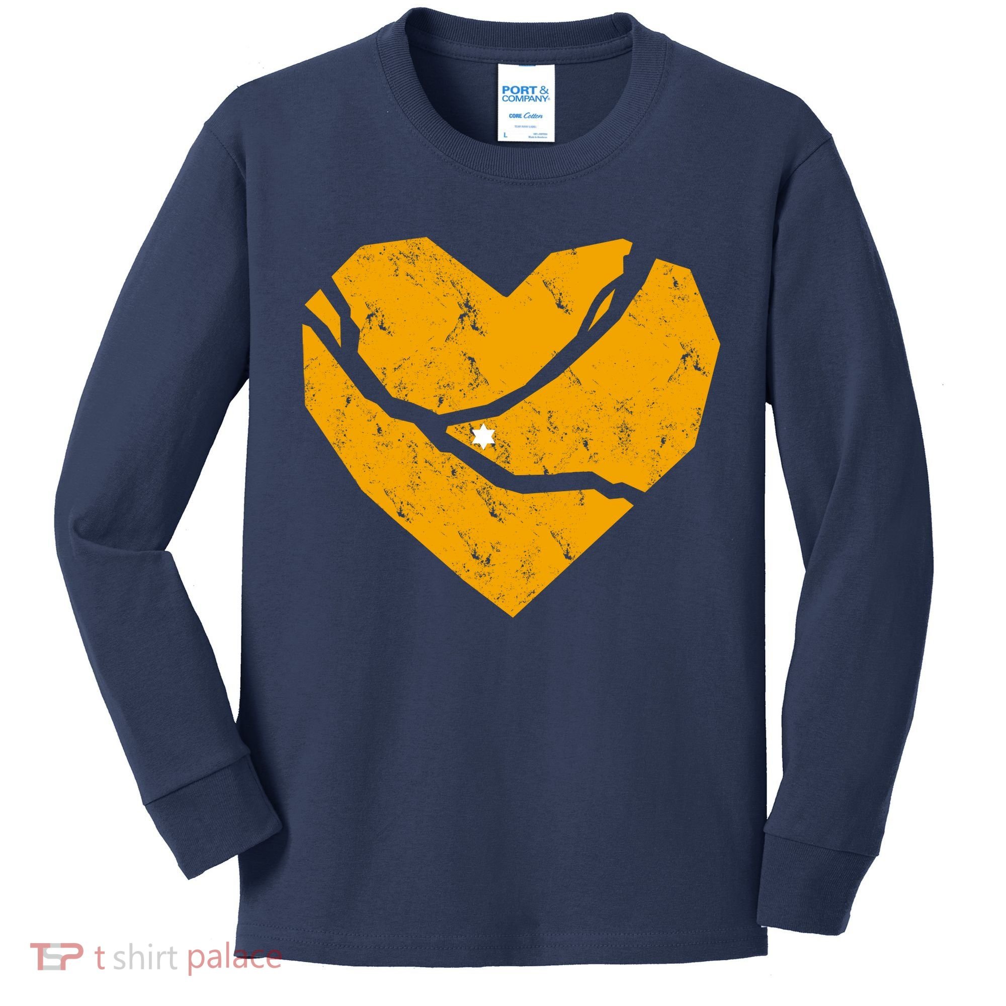 Pittsburgh Steel City Broken Heart Kids Long Sleeve Shirt