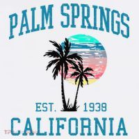 Palm Springs California Beach Vintage Palm Trees Summer T-Shirt thumb 7