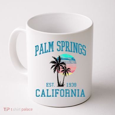 Palm Springs California Beach Vintage Palm Trees Summer Coffee Mug