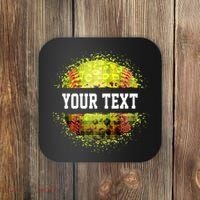 Personalized Softball Custom Name Family School Team Coaster thumb 0