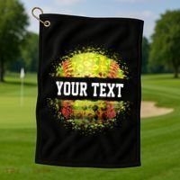 Personalized Softball Custom Name Family School Team Golf Towel thumb 1