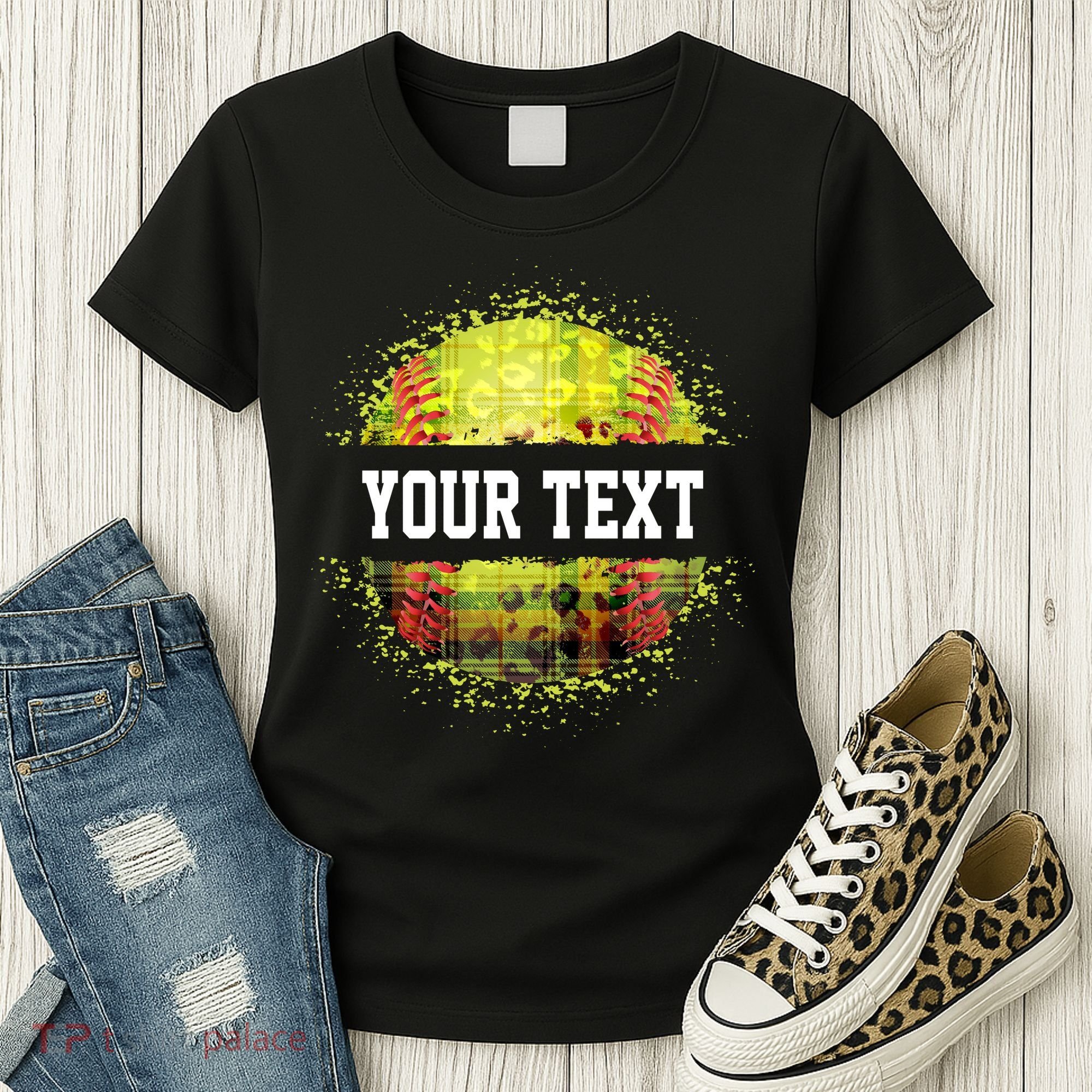 Personalized Softball Custom Name Family School Team Women's T-Shirt