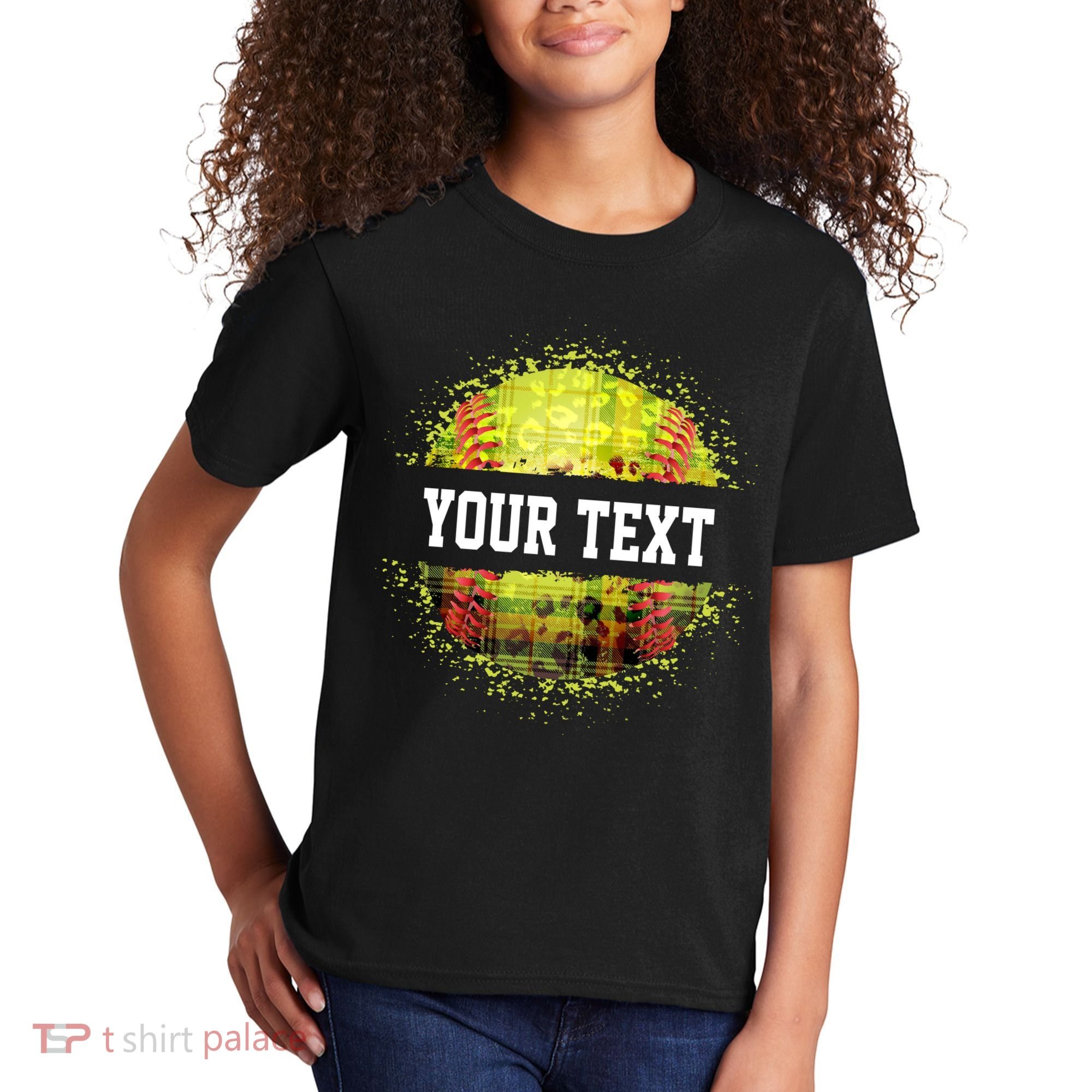 Personalized Softball Custom Name Family School Team Kids T-Shirt