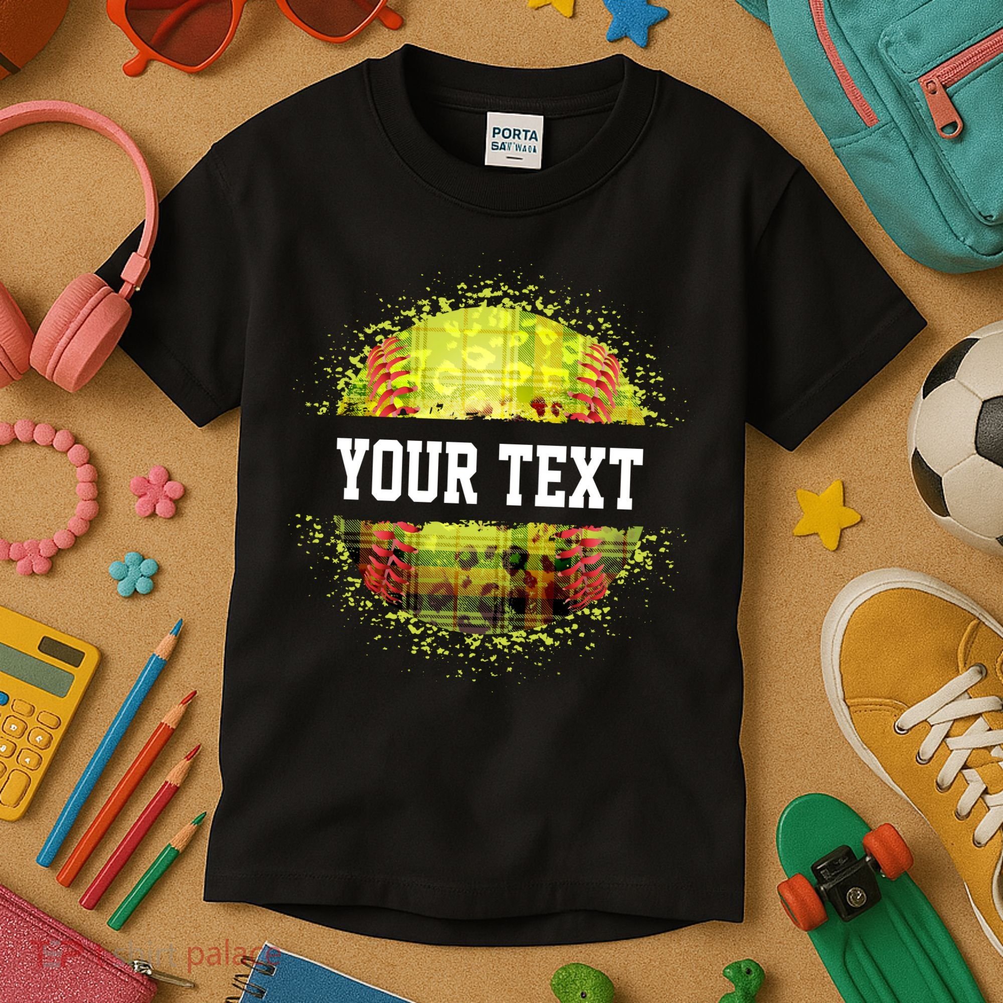 Personalized Softball Custom Name Family School Team Kids T-Shirt