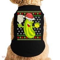 Pickleball Santa Claus Ugly Christmas Pattern Cool Gift Doggie Tank thumb 0