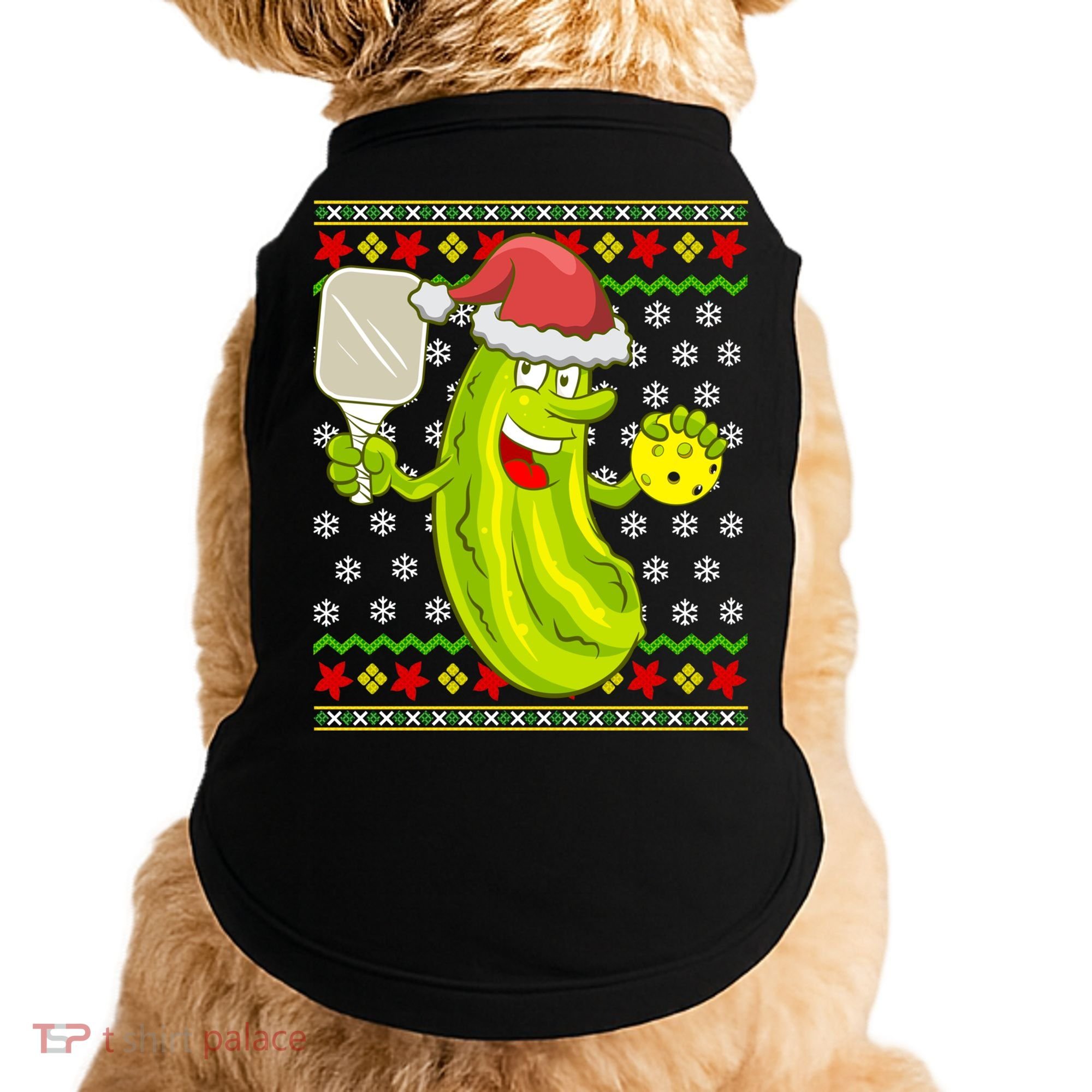 Pickleball Santa Claus Ugly Christmas Pattern Cool Gift Doggie Tank