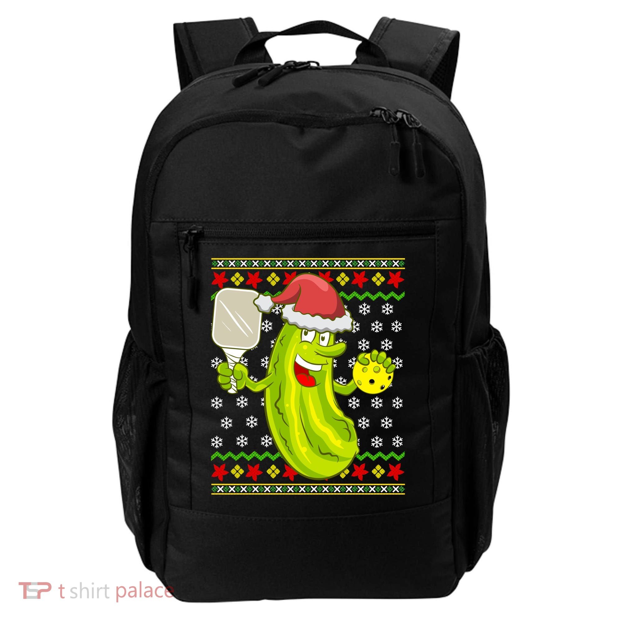 Pickleball Santa Claus Ugly Christmas Pattern Cool Gift Backpack