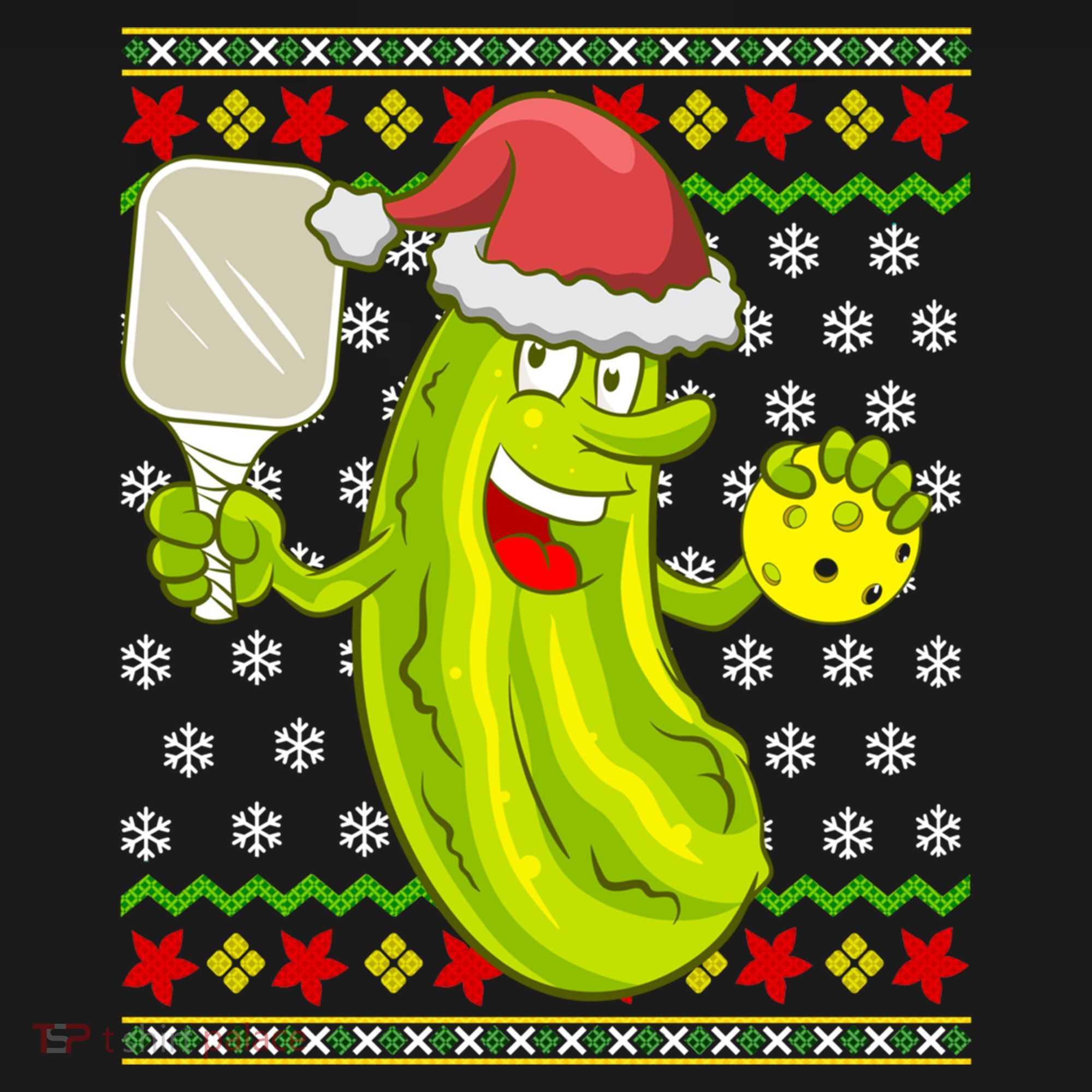 Pickleball Santa Claus Ugly Christmas Pattern Cool Gift Bucket Hat
