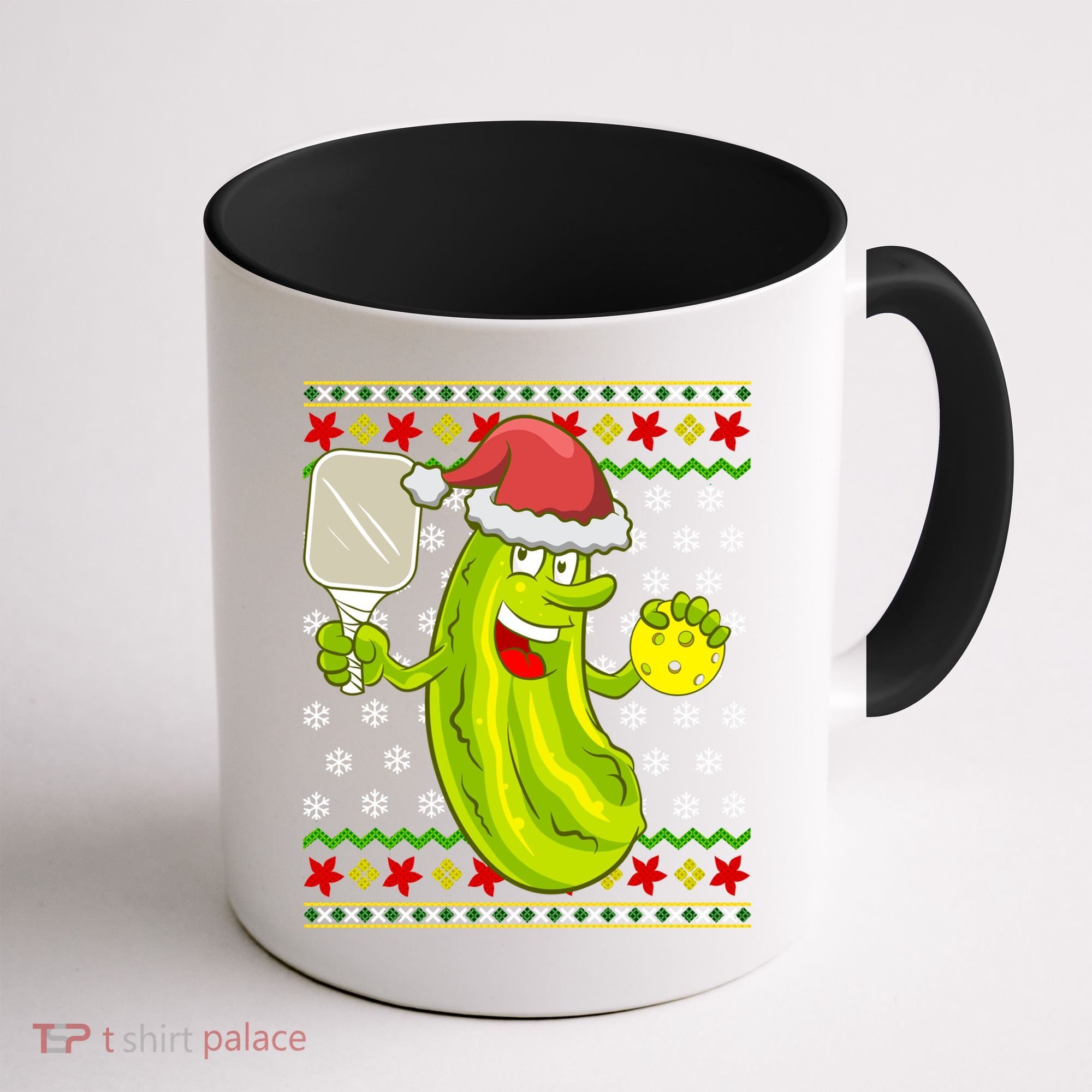Pickleball Santa Claus Ugly Christmas Pattern Cool Gift Coffee Mug