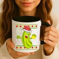 Pickleball Santa Claus Ugly Christmas Pattern Cool Gift Coffee Mug thumb 3