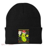 Pickleball Santa Claus Ugly Christmas Pattern Cool Gift Beanie thumb 0