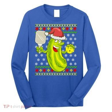 Pickleball Santa Claus Ugly Christmas Pattern Cool Gift Long Sleeve Shirt