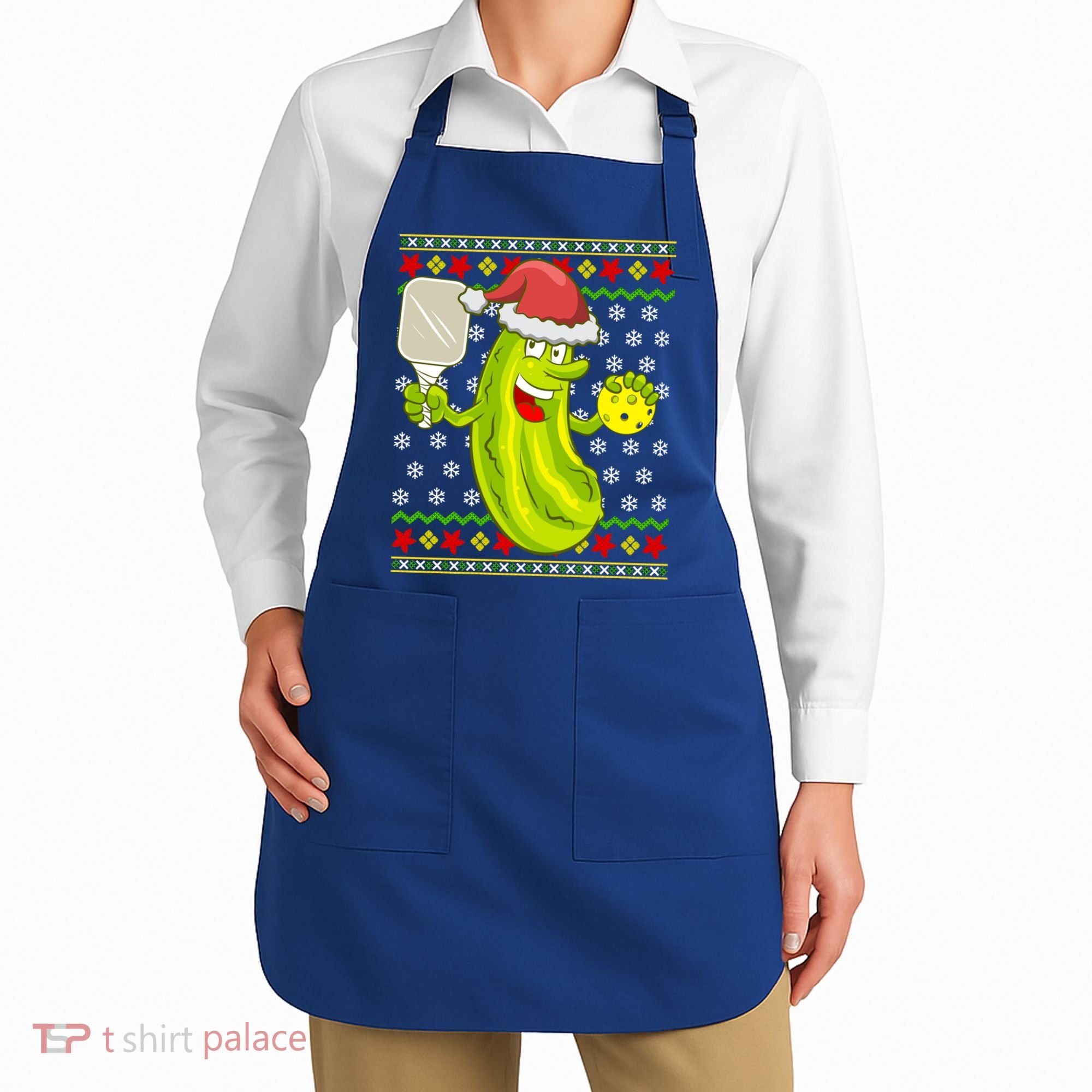 Pickleball Santa Claus Ugly Christmas Pattern Cool Gift Apron