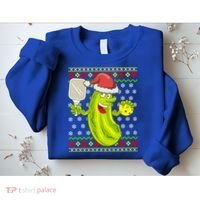 Pickleball Santa Claus Ugly Christmas Pattern Cool Gift Sweatshirt thumb 2
