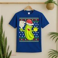 Pickleball Santa Claus Ugly Christmas Pattern Cool Gift T-Shirt thumb 2