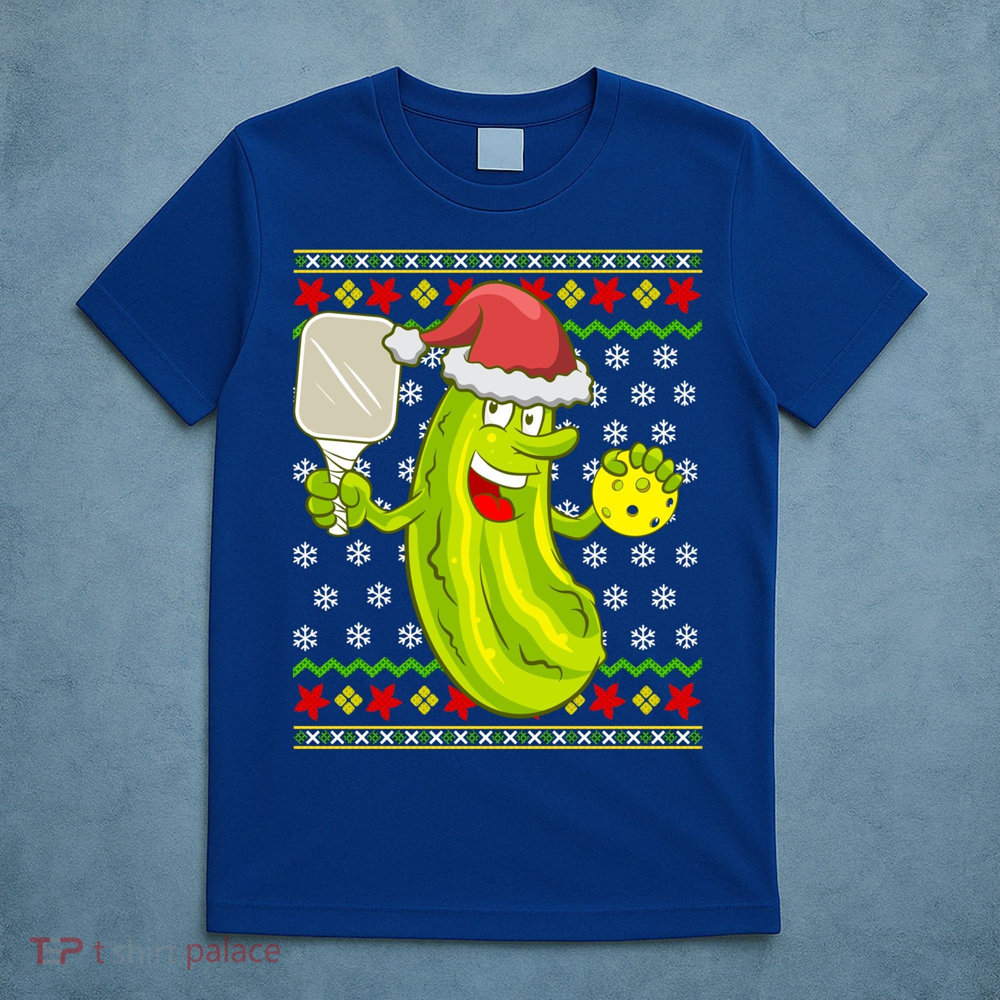 Pickleball Santa Claus Ugly Christmas Pattern Cool Gift T-Shirt