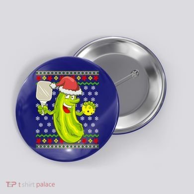 Pickleball Santa Claus Ugly Christmas Pattern Cool Gift Button