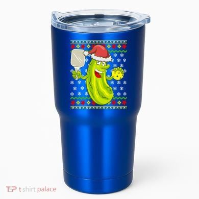 Pickleball Santa Claus Ugly Christmas Pattern Cool Gift Tumbler